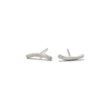 Short Brushed Bar Studs - 10KT or Sterling Silver Earrings Page Sargisson Sterling Silver Plain Full Pair