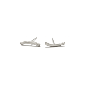 Short Brushed Bar Studs - 10KT or Sterling Silver Earrings Page Sargisson Sterling Silver Plain Full Pair