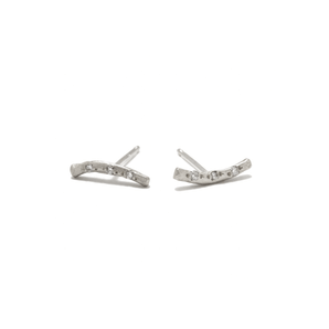 Short Brushed Bar Studs - 10KT or Sterling Silver Earrings Page Sargisson Sterling Silver With Diamonds Full Pair