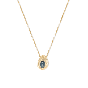 18K Oval Slider Necklace in Teal Sapphire Necklace Page Sargisson 