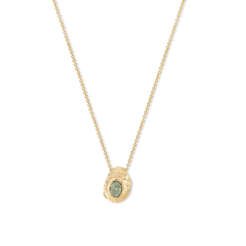 18K Oval Slider Necklace in Green Sapphire Necklace Page Sargisson 