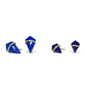 18K Kite Stud Earrings in Lapis Earrings Gemorex 