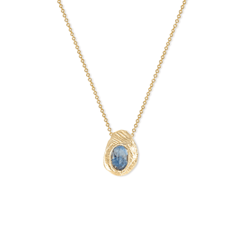 18K Oval Slider Necklace in Denim Blue Sapphire Necklace Page Sargisson 