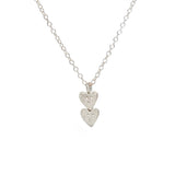 Teeny Tiny Necklaces- Dual Shape Necklace Page Sargisson Double Hearts Sterling Silver 
