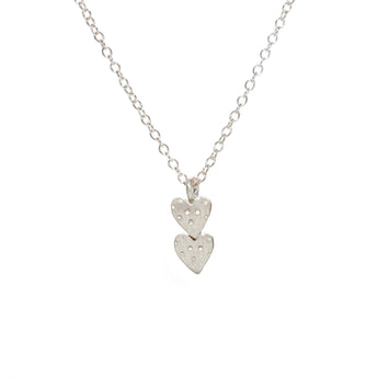 Teeny Tiny Necklaces- Dual Shape Necklace Page Sargisson Double Hearts Sterling Silver 