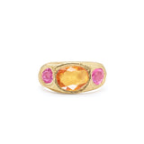 18K Three Sapphire Ring - Custom Rings Page Sargisson Orange Pink 