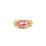 18K Three Sapphire Ring - Custom Rings Page Sargisson Pink Orange 