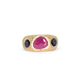 18K Three Sapphire Ring - Custom Rings Page Sargisson Ruby Dark Blue 