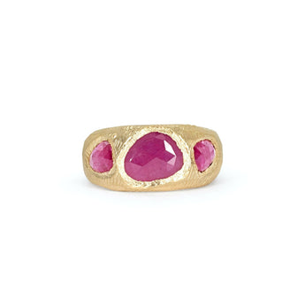 18K Three Sapphire Ring - Custom Rings Page Sargisson Ruby Ruby 