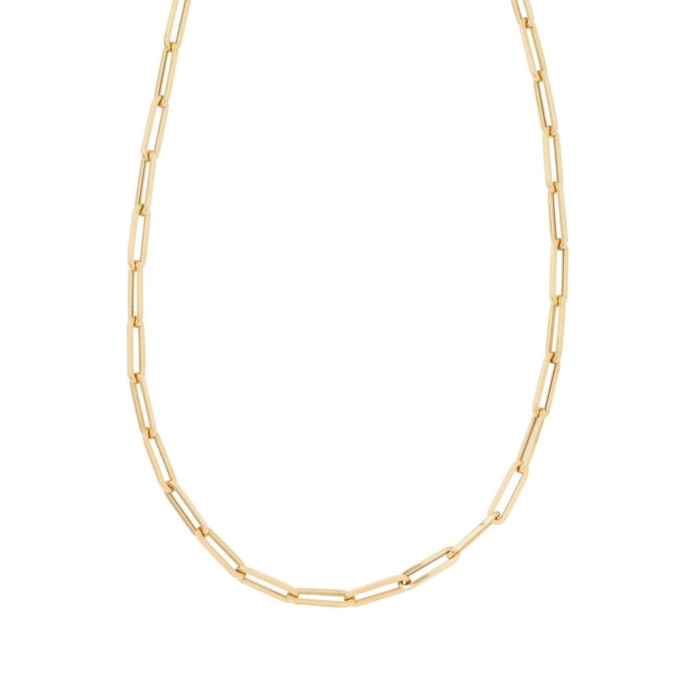 18kt gold chunky paper clip chain