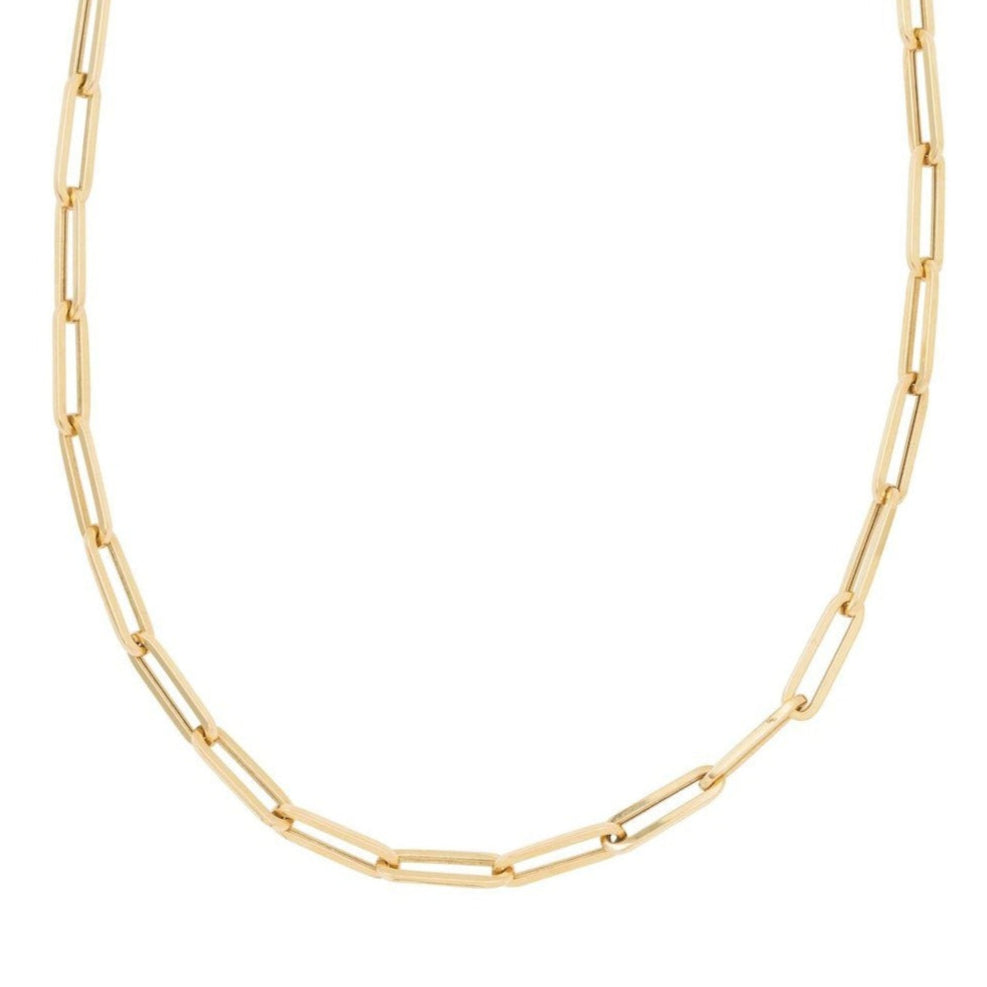 18kt gold chunky paper clip chain