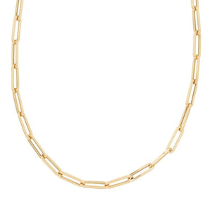 18K Large Hollow Staple Link Chain Necklace Page Sargisson 