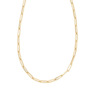 18K Large Hollow Staple Link Chain Necklace Page Sargisson 