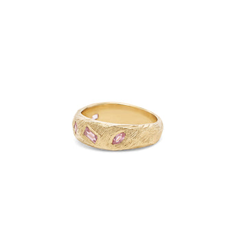 18K Geometric Mixed Band in Pink Sapphire Rings Page Sargisson 