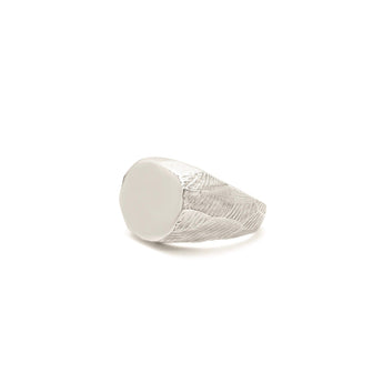 Wide Carved Signet Ring in Silver Rings Page Sargisson 
